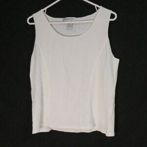 ALFANI PETITE | large | Textured White Sleeveless Tank Top | GUC